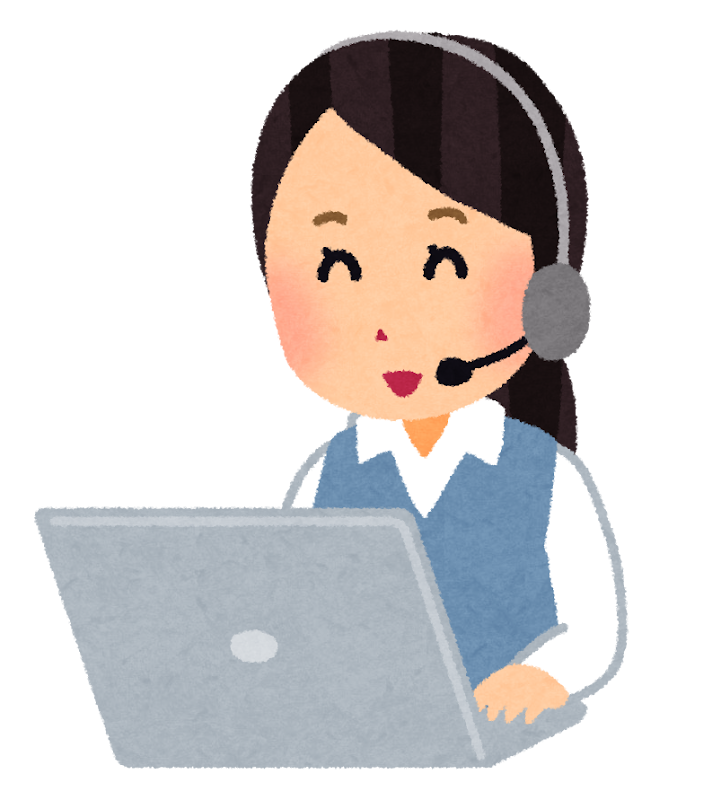 電話対応をするオペレーター（いらすとや公式素材）